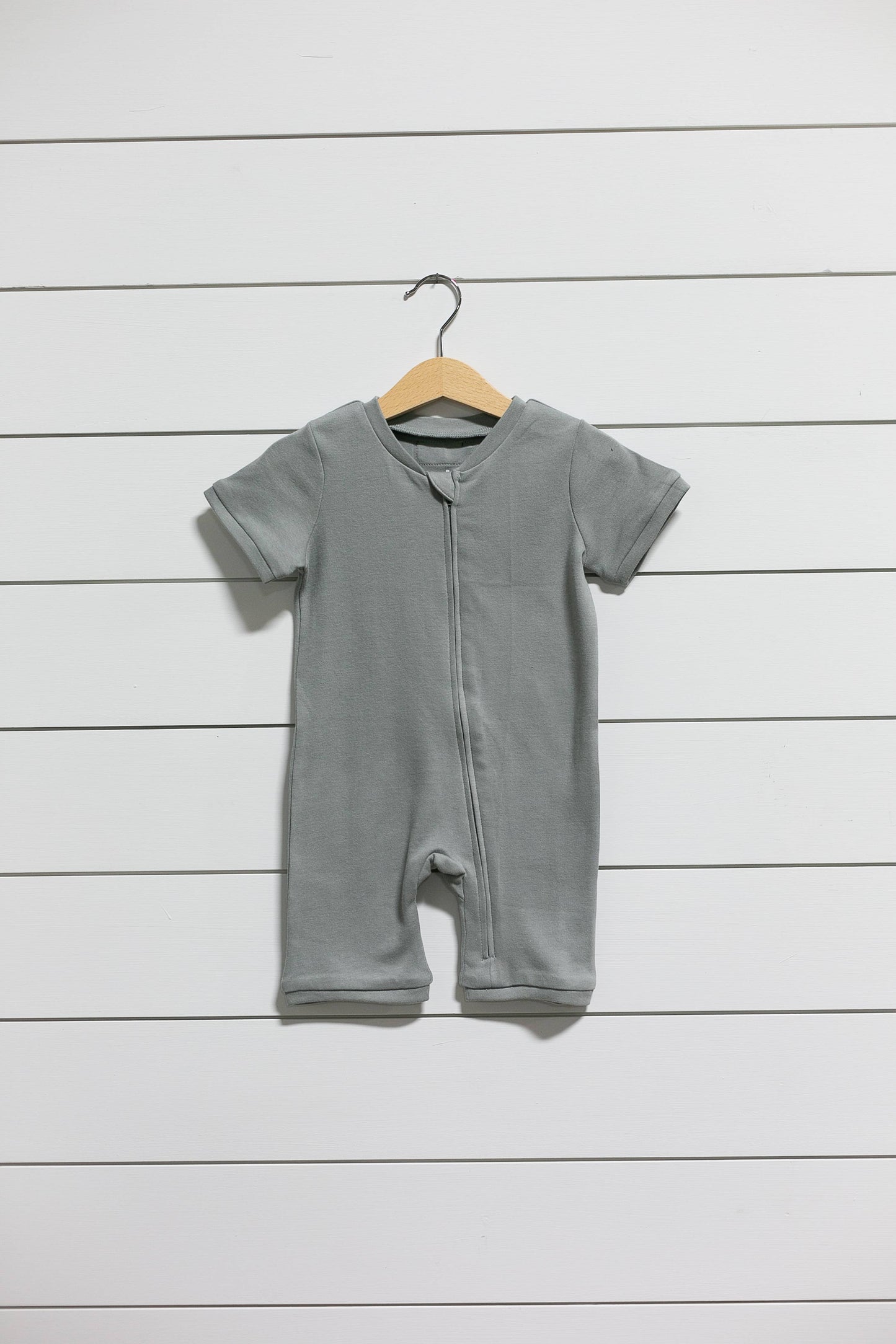 Short Sleeve Zip Romper