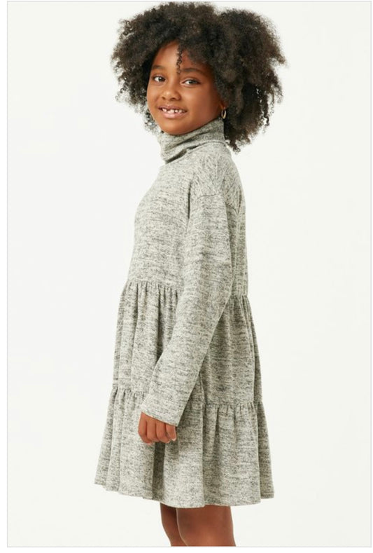 Marled Stretch Knit Turtleneck Tunic