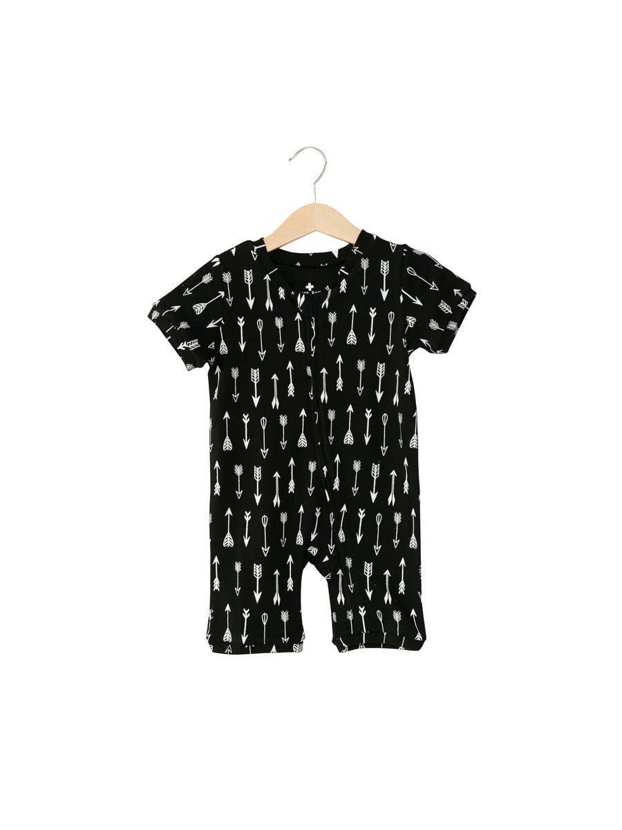 Short Sleeve Zip Romper