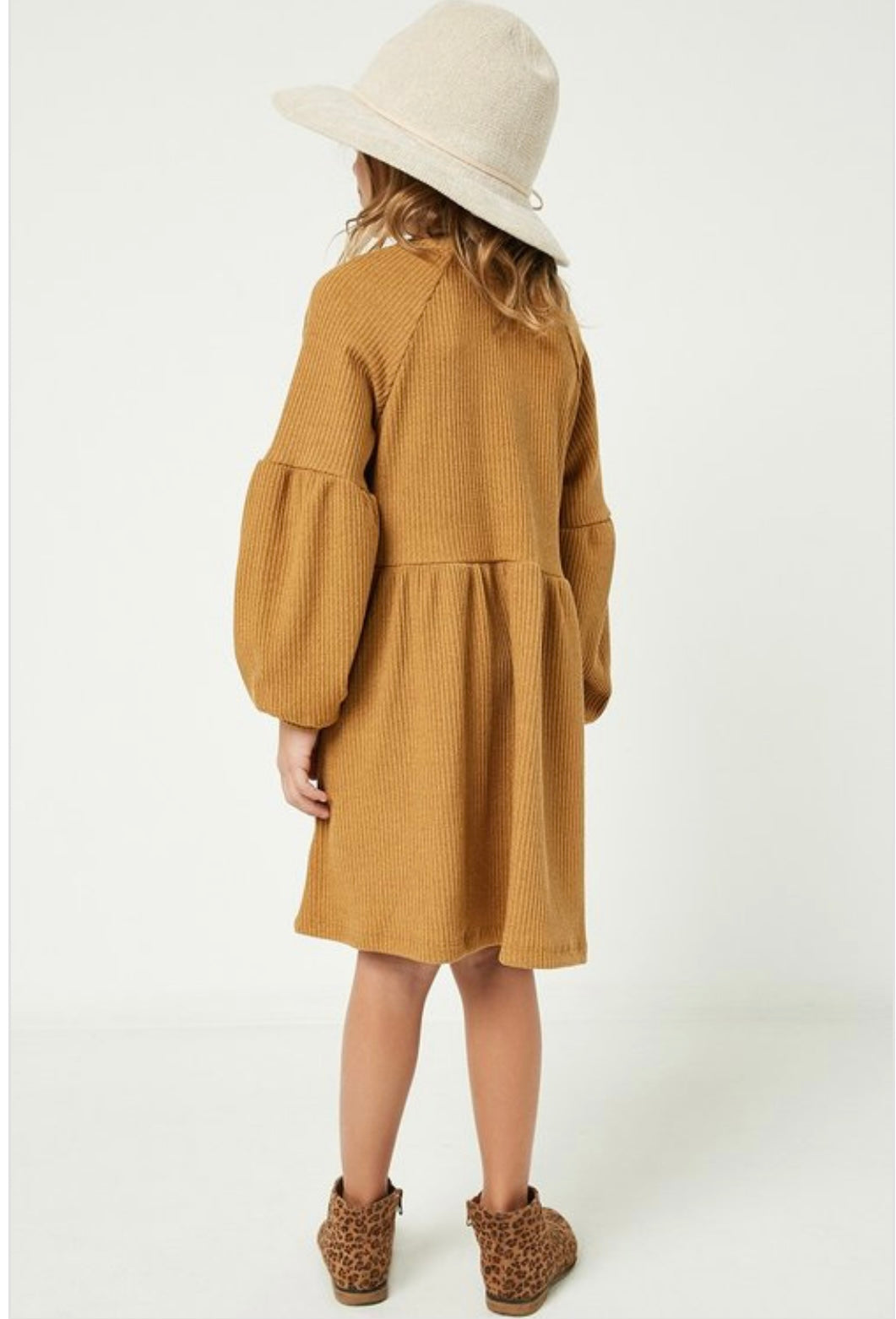 Ribbed Knit Raglan Mini Dress