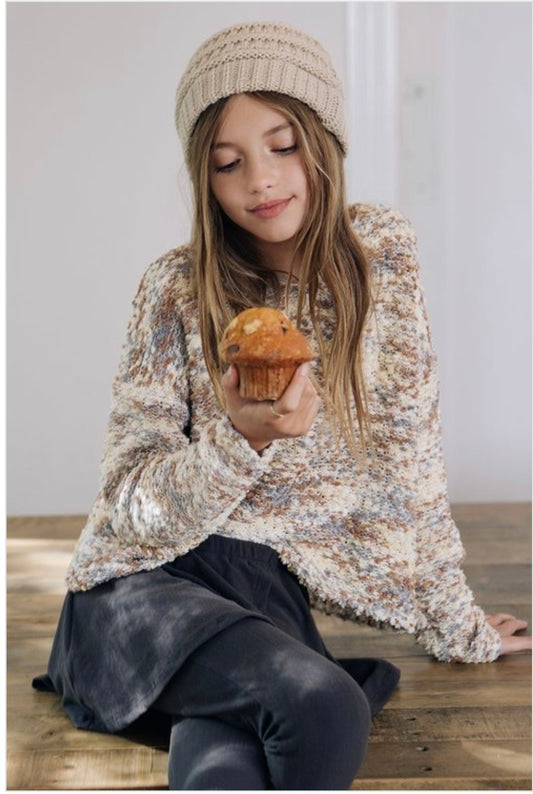 Textured Cropped Sweater