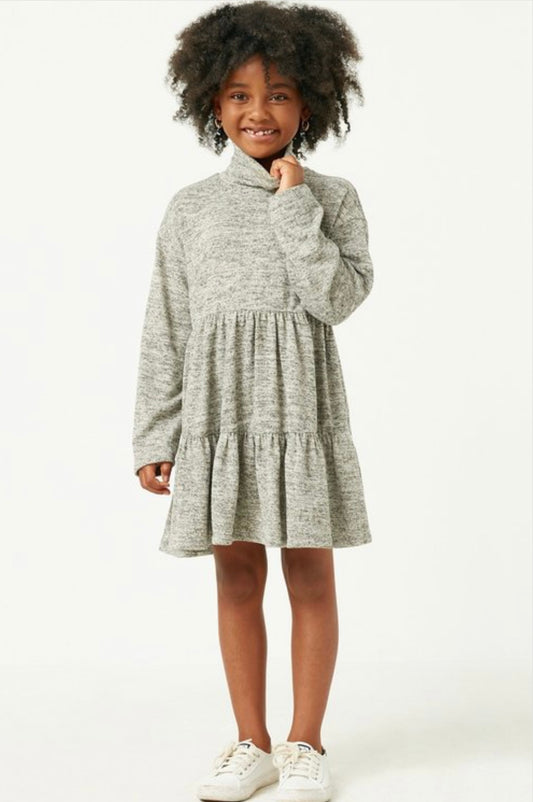 Marled Stretch Knit Turtleneck Tunic