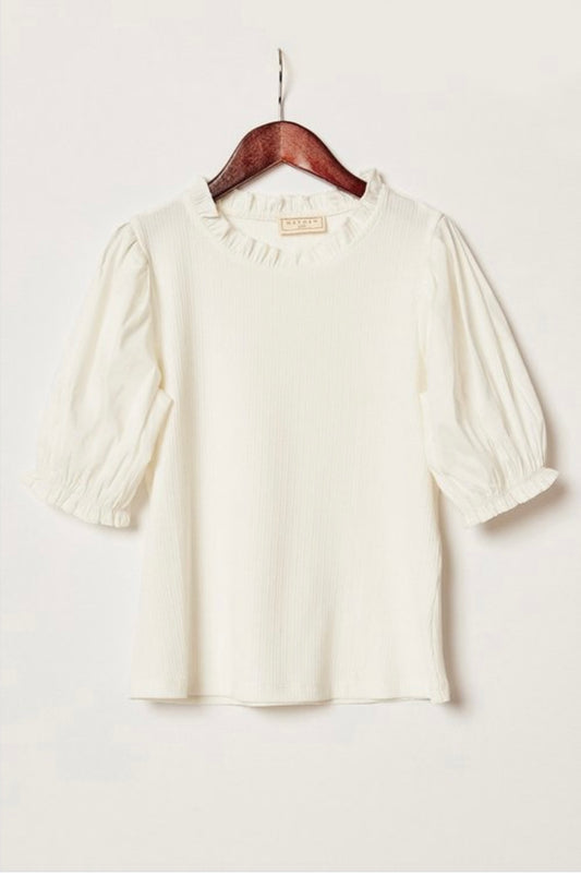 Pleated Cinched Sleeve Top